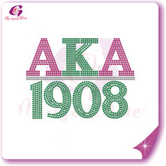 AKA rhinestone iron on transfer silver soror hotfix transfer