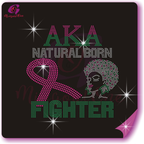 AKA rhinestone iron on transfer silver soror hotfix transfer