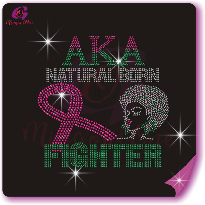 AKA rhinestone iron on transfer silver soror hotfix transfer