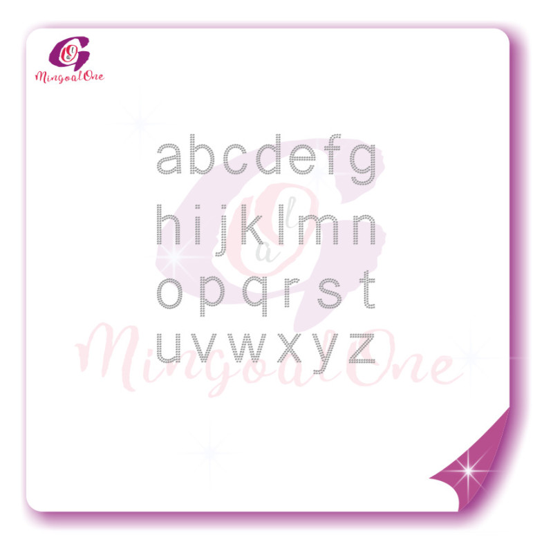 alphabet different font rhinestone transfer letters
