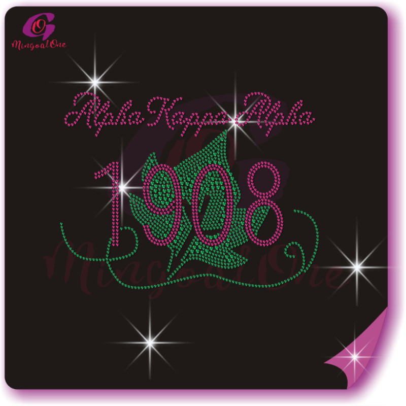 AKA rhinestone iron on transfer silver soror hotfix transfer