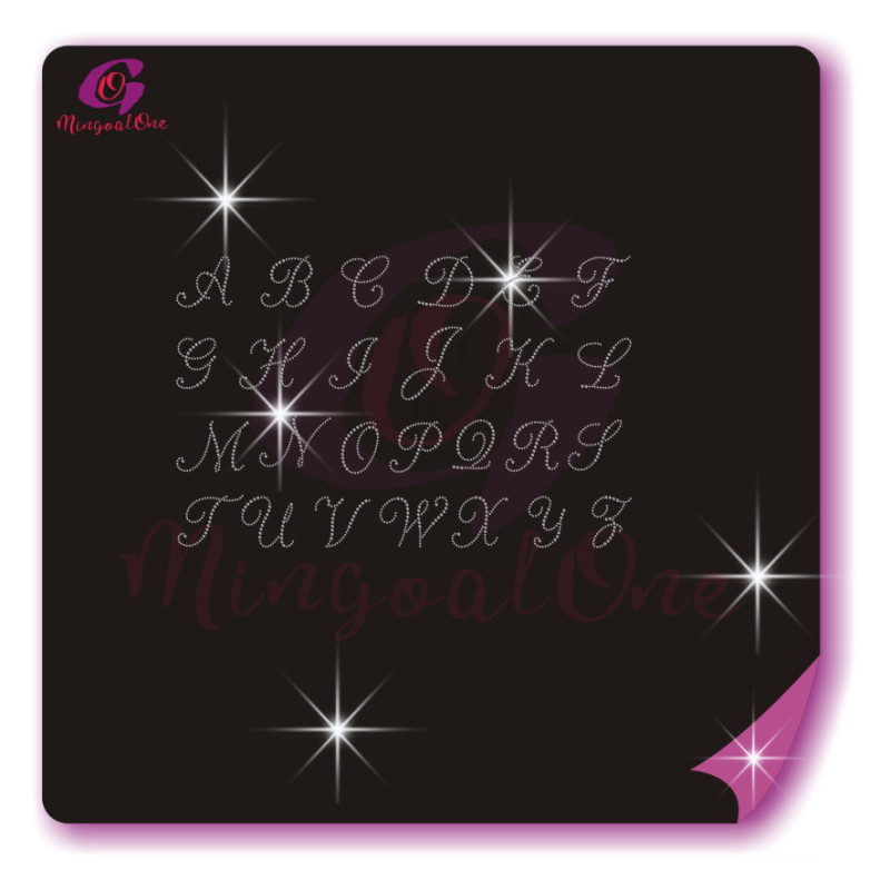 alphabet different font rhinestone transfer letters