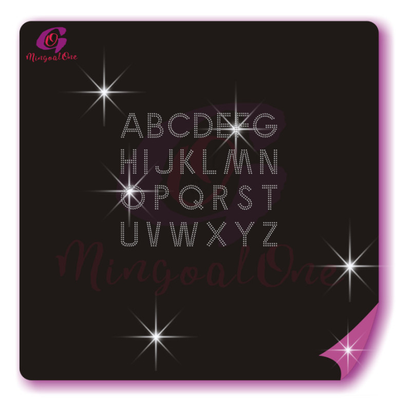 alphabet different font rhinestone transfer letters