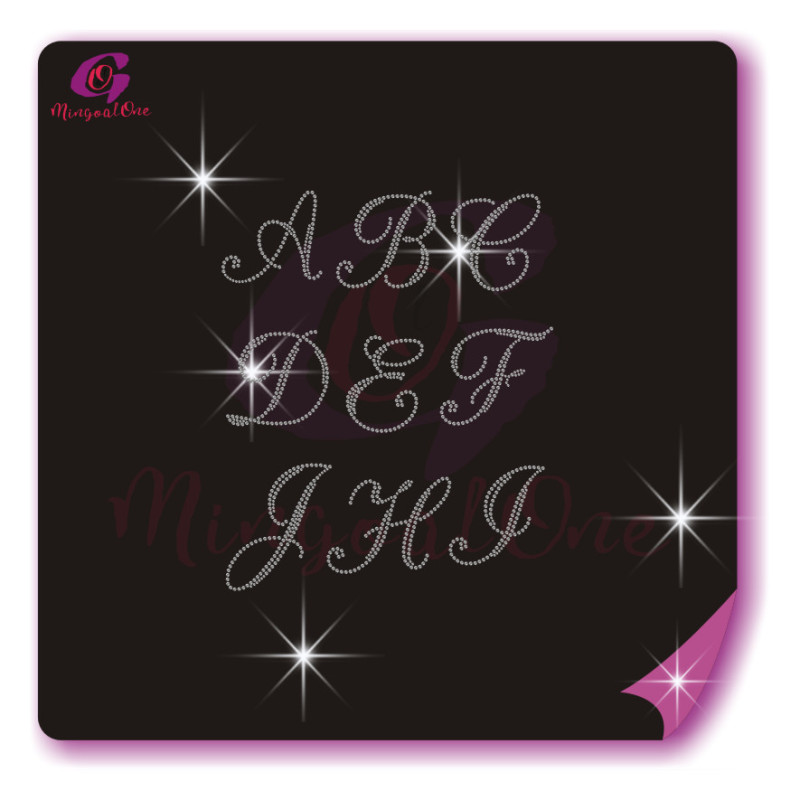 alphabet different font rhinestone transfer letters