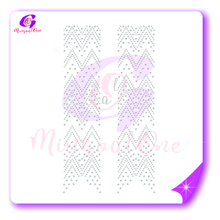 Bow Strips rhinestone transfer