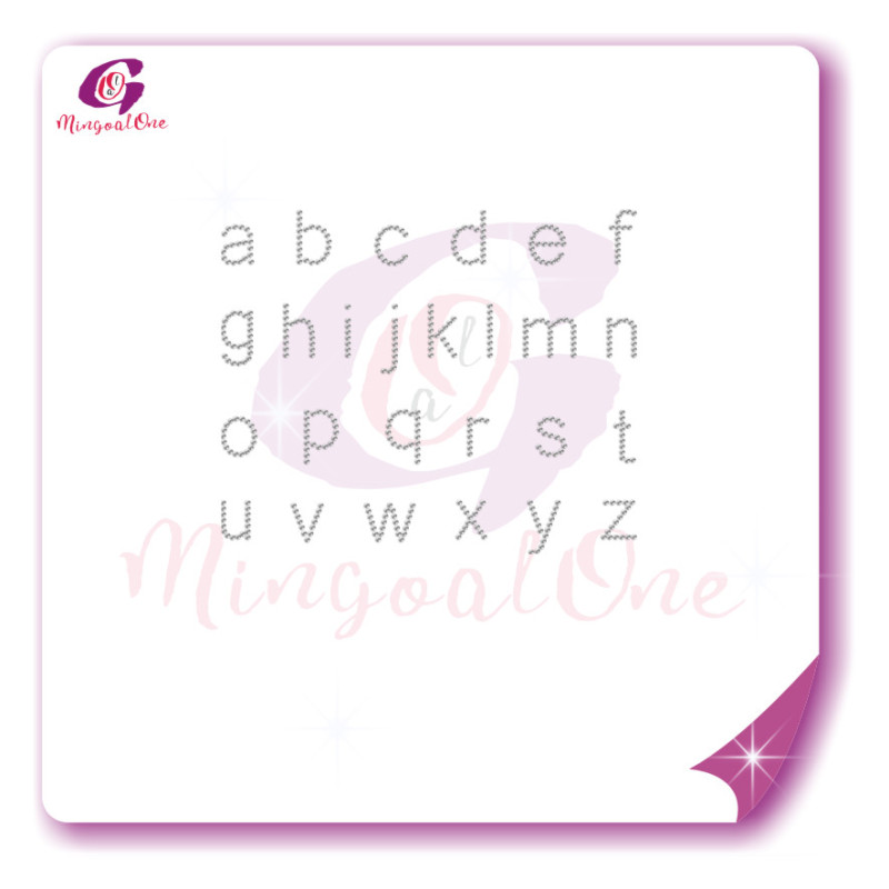 alphabet different font rhinestone transfer letters