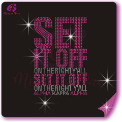 AKA rhinestone iron on transfer silver soror hotfix transfer