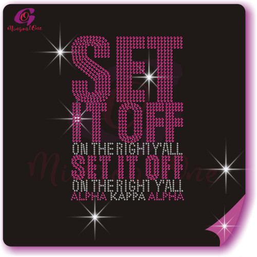 AKA rhinestone iron on transfer silver soror hotfix transfer