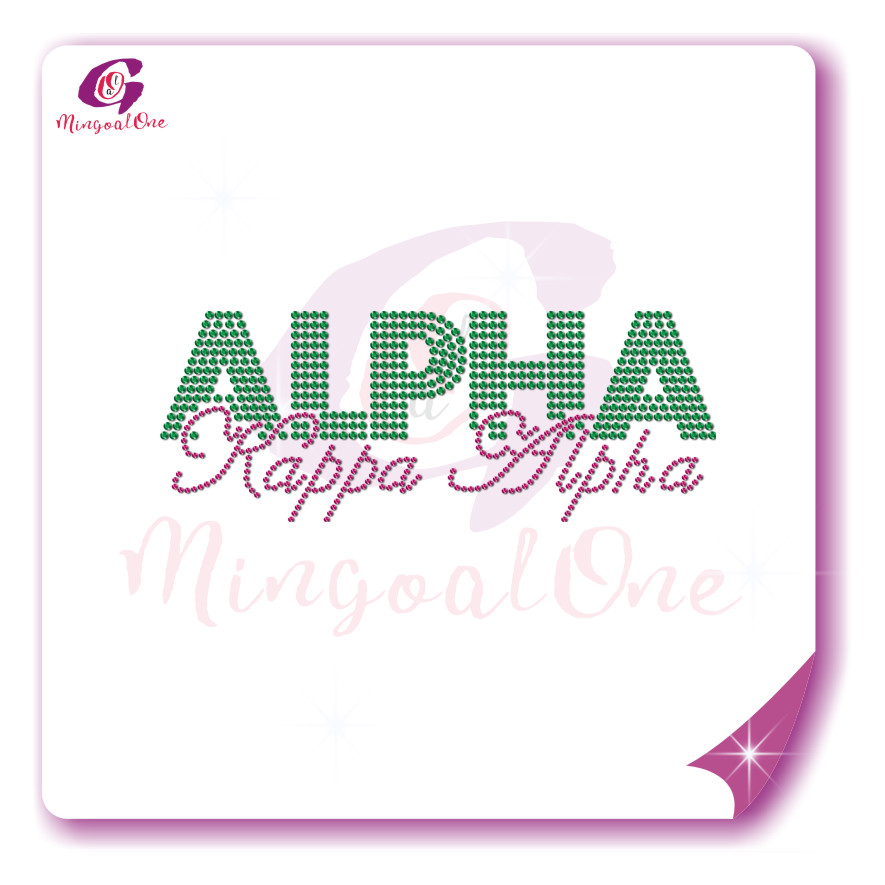 AKA rhinestone iron on transfer silver soror hotfix transfer