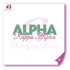 AKA rhinestone iron on transfer silver soror hotfix transfer