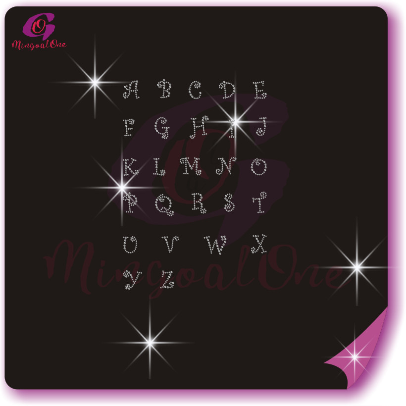 alphabet different font rhinestone transfer letters