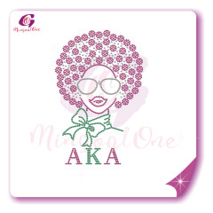 AKA rhinestone iron on transfer silver soror hotfix transfer