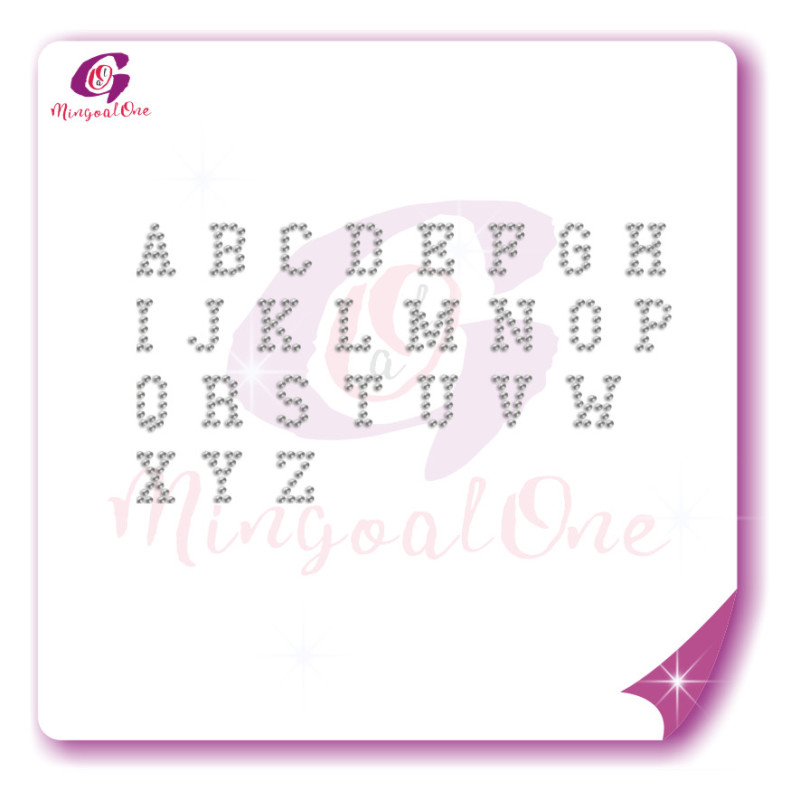 alphabet different font rhinestone transfer letters