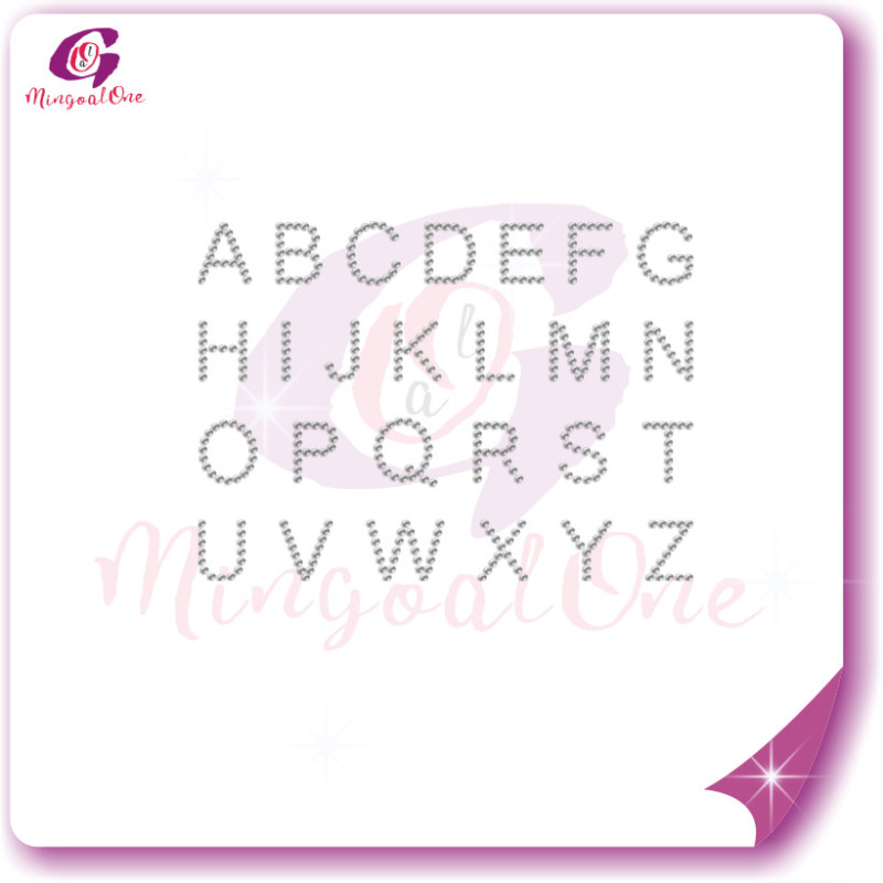 alphabet different font rhinestone transfer letters