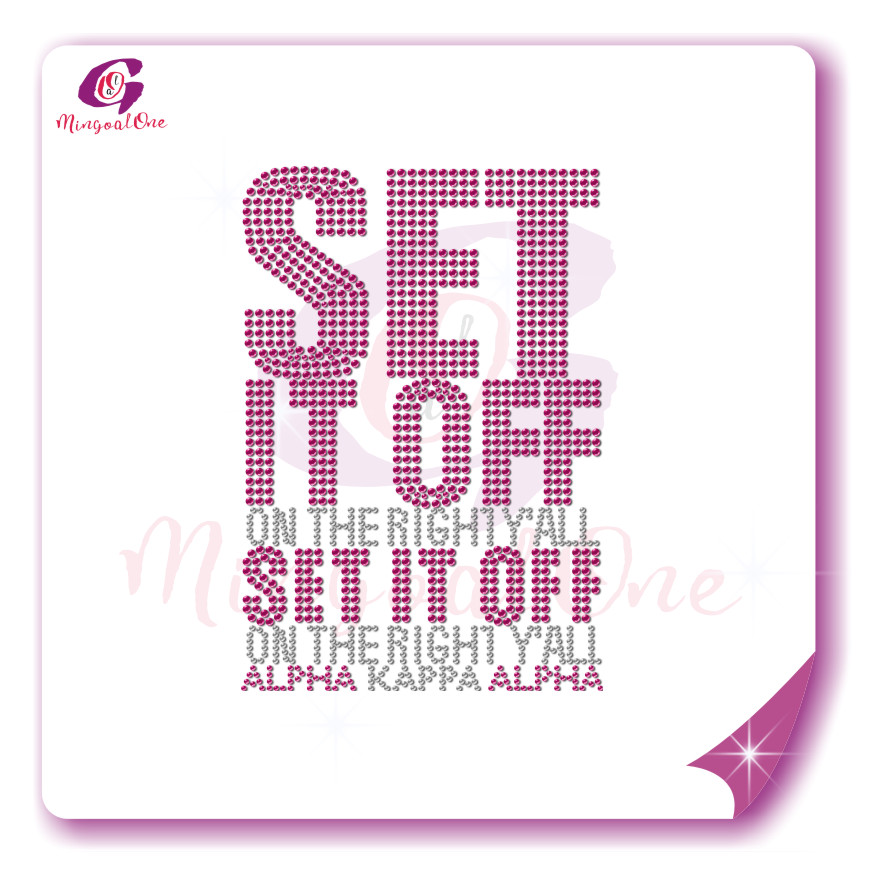 AKA rhinestone iron on transfer silver soror hotfix transfer
