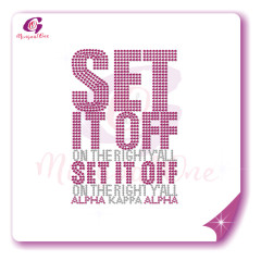 AKA rhinestone iron on transfer silver soror hotfix transfer