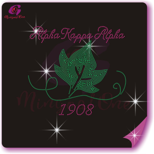 AKA rhinestone iron on transfer silver soror hotfix transfer