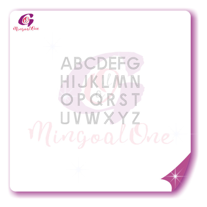 alphabet different font rhinestone transfer letters