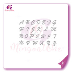 alphabet different font rhinestone transfer letters