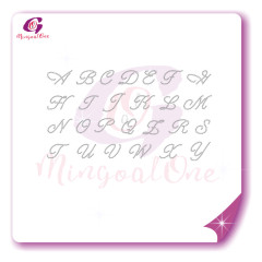 alphabet different font rhinestone transfer letters