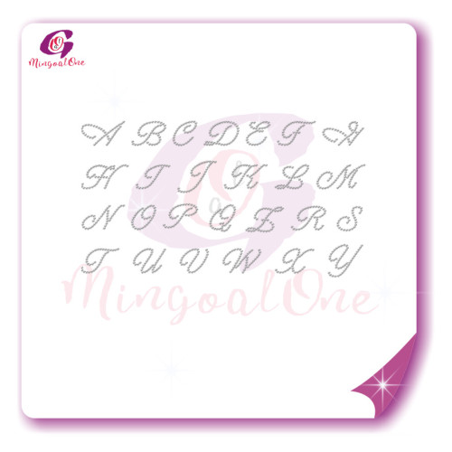 alphabet different font rhinestone transfer letters