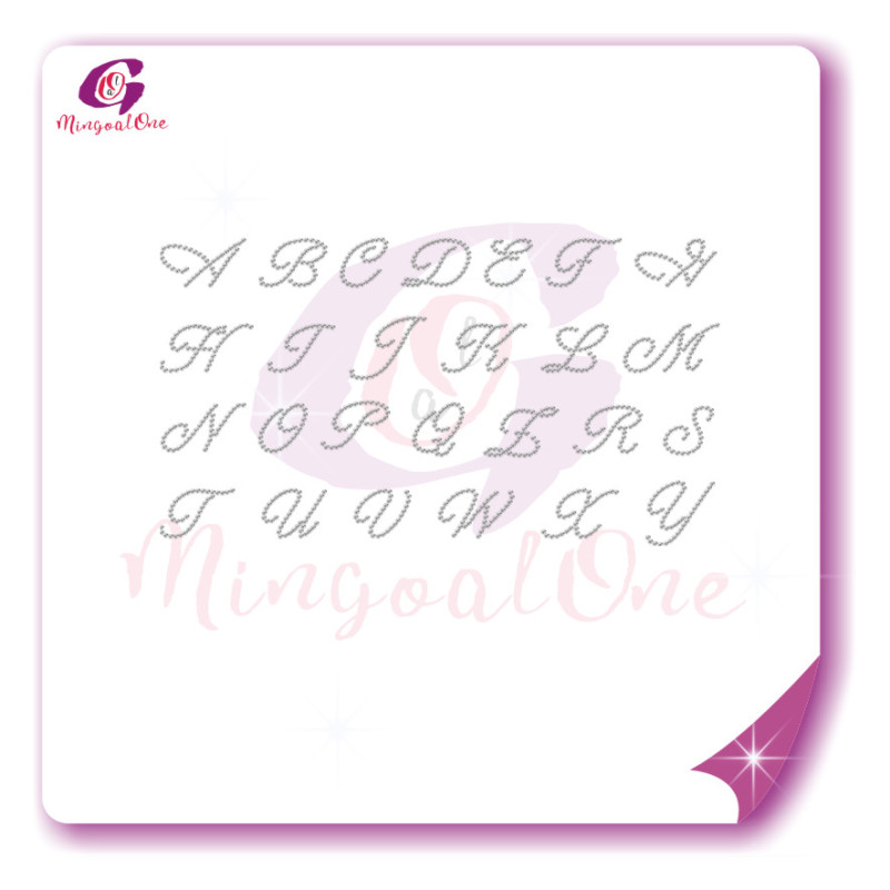 alphabet different font rhinestone transfer letters