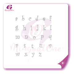 alphabet different font rhinestone transfer letters