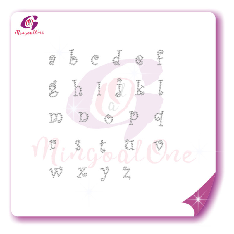 alphabet different font rhinestone transfer letters