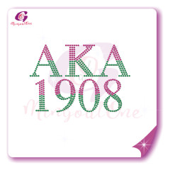 AKA rhinestone iron on transfer silver soror hotfix transfer