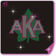 AKA rhinestone iron on transfer silver soror hotfix transfer