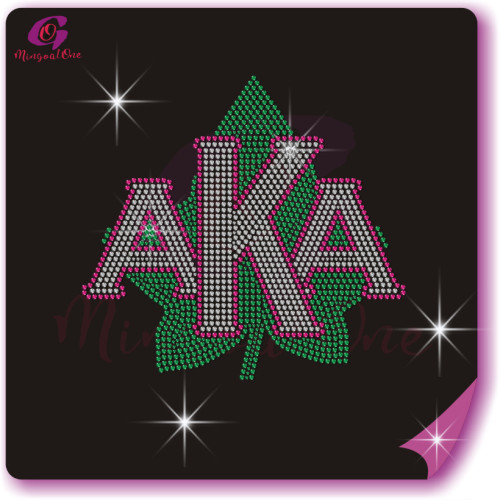 AKA rhinestone iron on transfer silver soror hotfix transfer