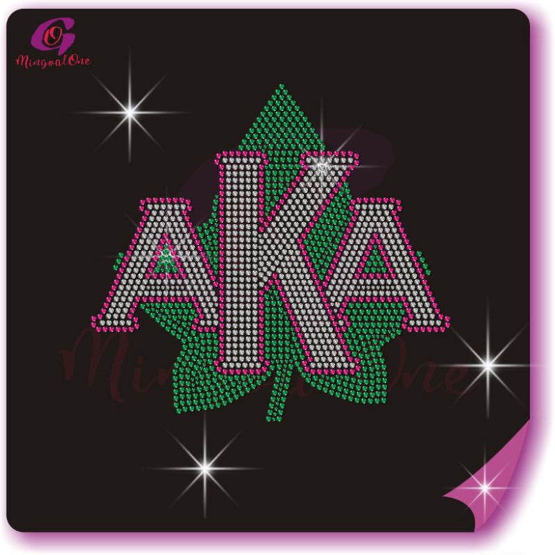 AKA rhinestone iron on transfer silver soror hotfix transfer
