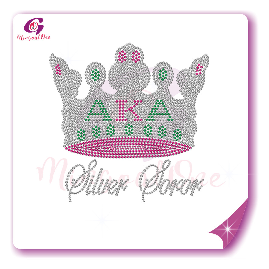 AKA rhinestone iron on transfer silver soror hotfix transfer