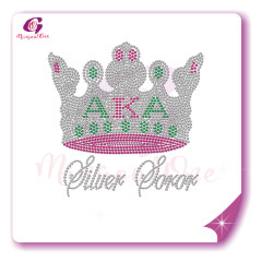 AKA rhinestone iron on transfer silver soror hotfix transfer