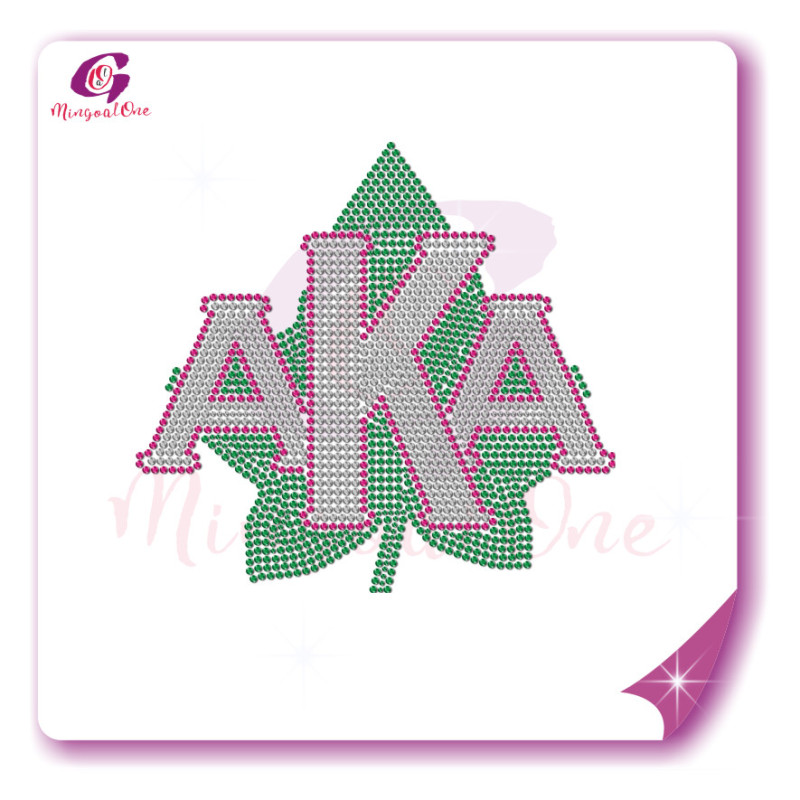 AKA rhinestone iron on transfer silver soror hotfix transfer