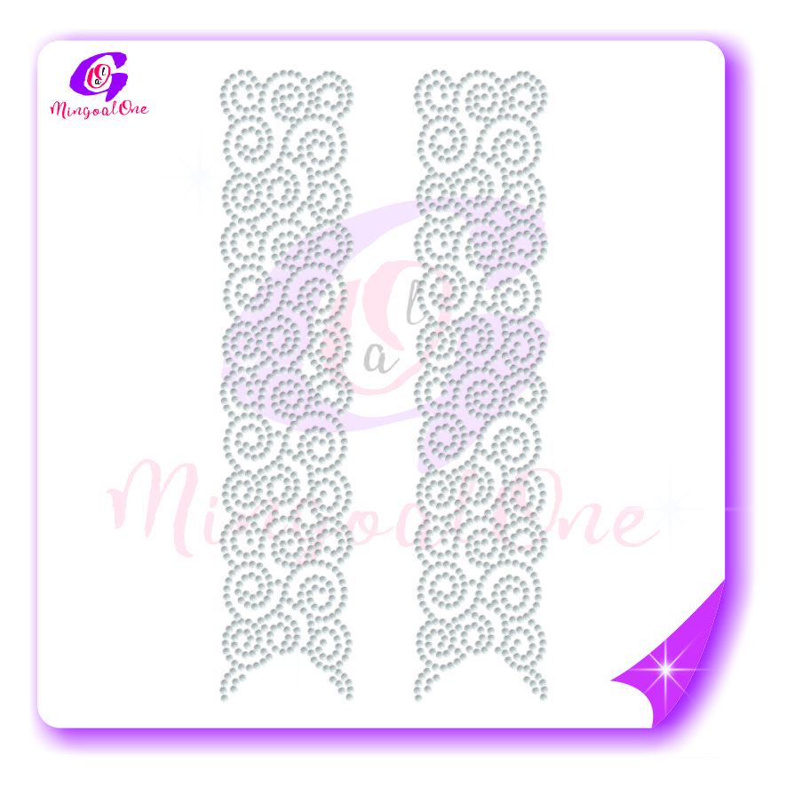 Bow Strips rhinestone transfer