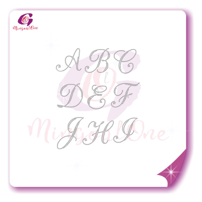 alphabet different font rhinestone transfer letters