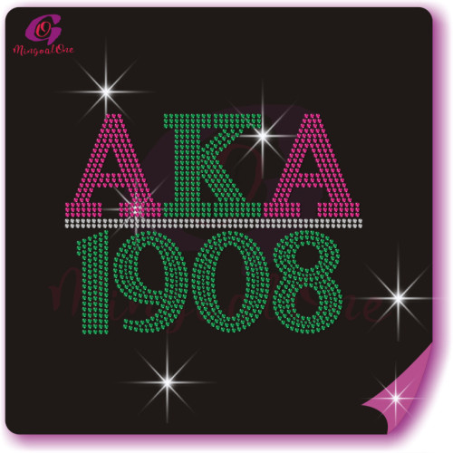 AKA rhinestone iron on transfer silver soror hotfix transfer