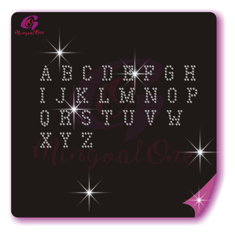 alphabet different font rhinestone transfer letters