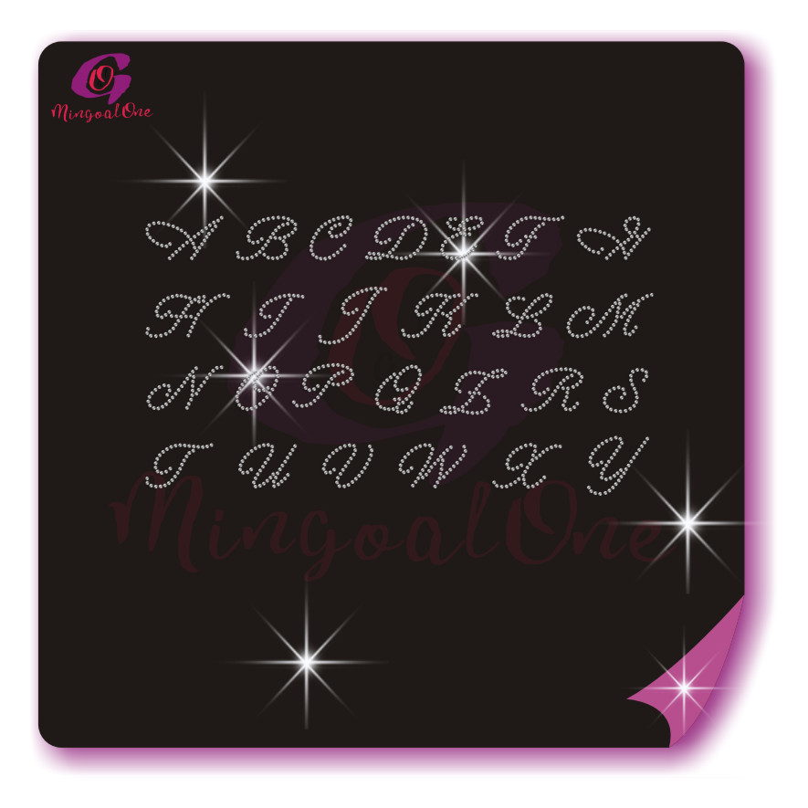 alphabet different font rhinestone transfer letters