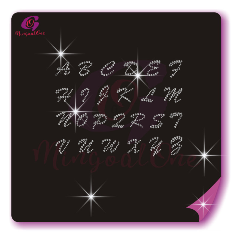 alphabet different font rhinestone transfer letters