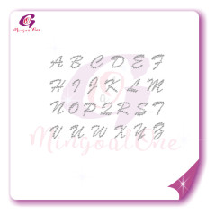 alphabet different font rhinestone transfer letters