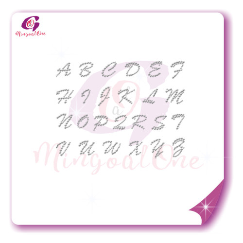 alphabet different font rhinestone transfer letters