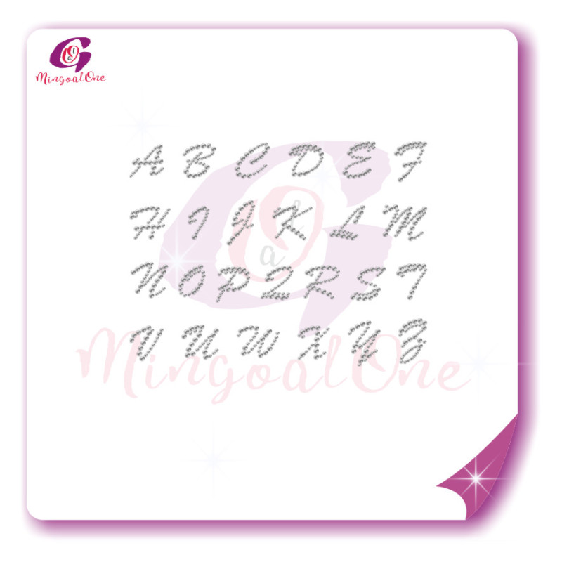 alphabet different font rhinestone transfer letters