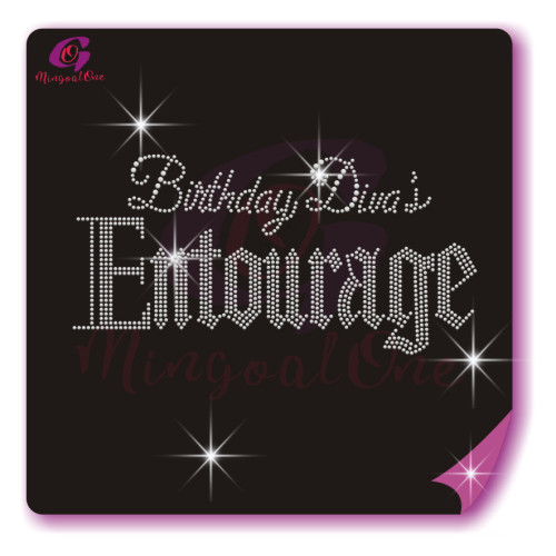Birthday entourage rhinestone transfer