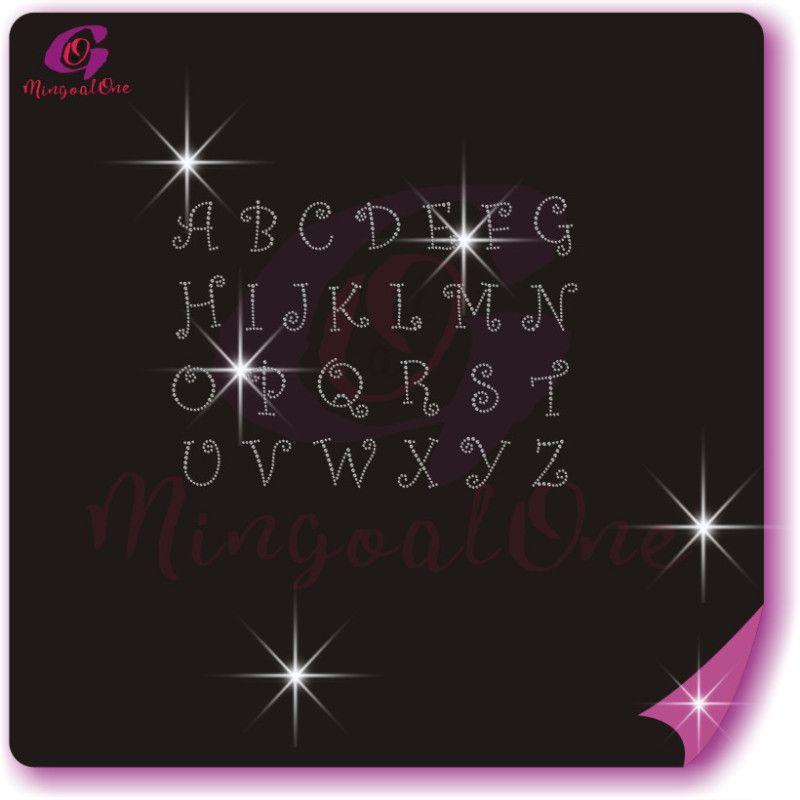 alphabet different font rhinestone transfer letters