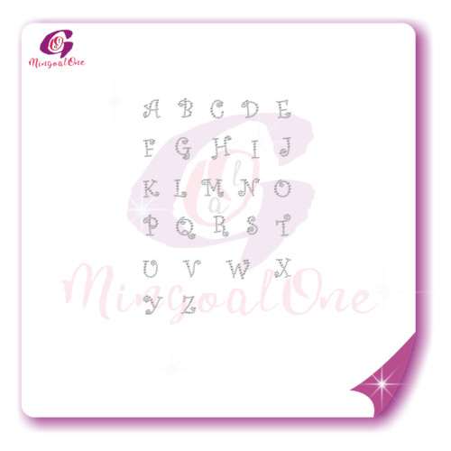 alphabet different font rhinestone transfer letters