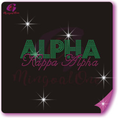 AKA rhinestone iron on transfer silver soror hotfix transfer
