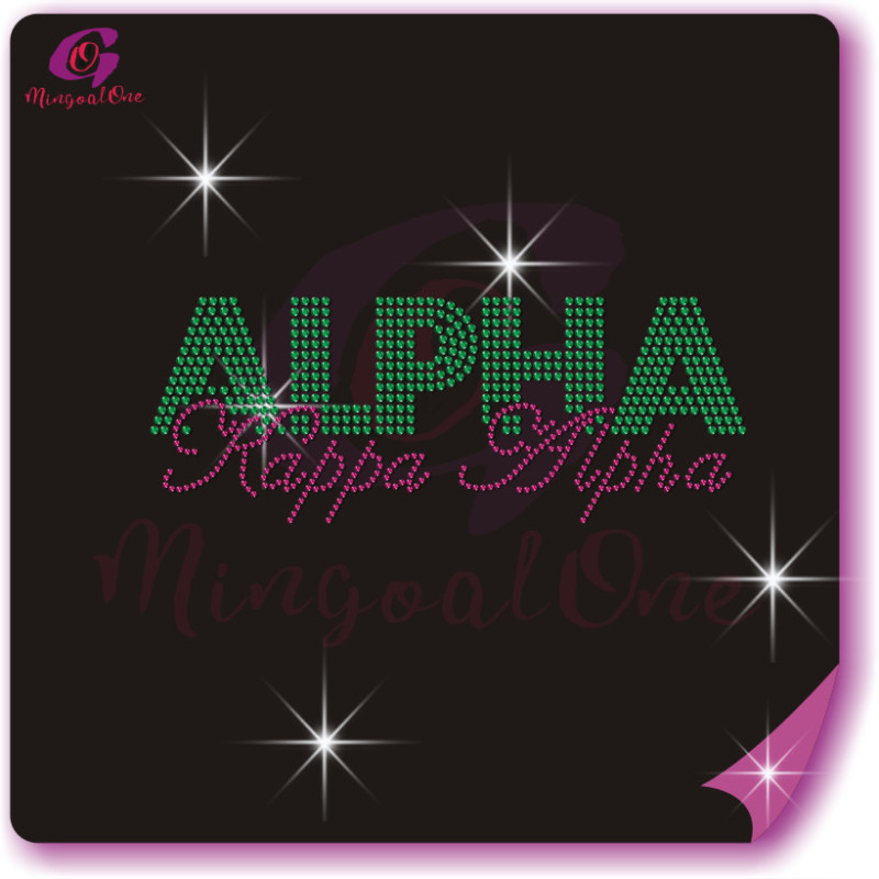 AKA rhinestone iron on transfer silver soror hotfix transfer