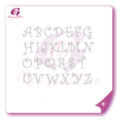 alphabet different font rhinestone transfer letters